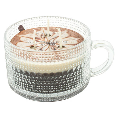 KIRKTON HOUSE Glass Coffee Cup Shape Candle - Milk Chocolate Mocha